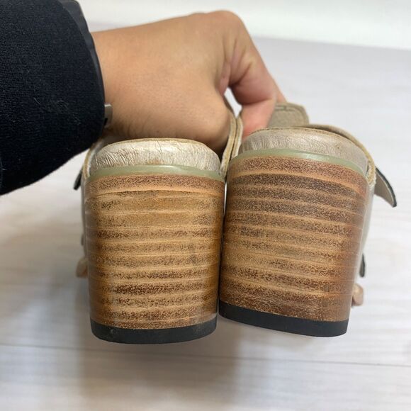 Freebird Caprice Women's Leather Sandals Size 7 Color Ice Slip On Heels - Picture 4 of 12